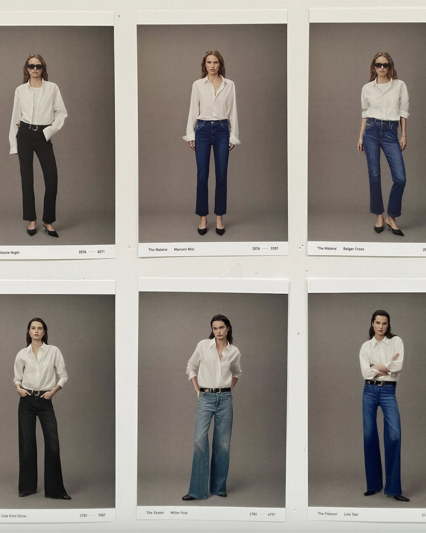 NOOS collection — jeans campaign contact sheet