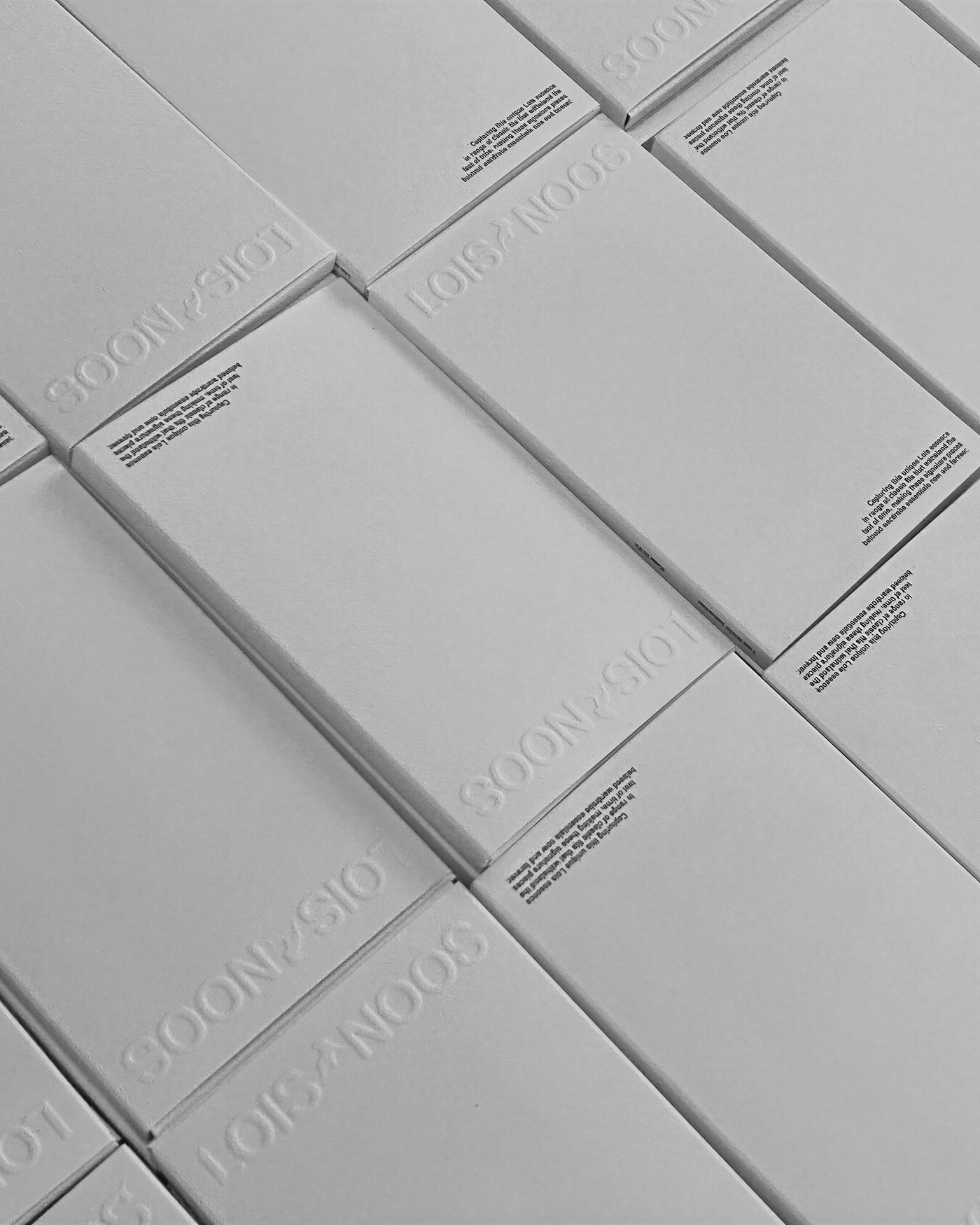 NOOS collection — packaging tile pattern, overhead